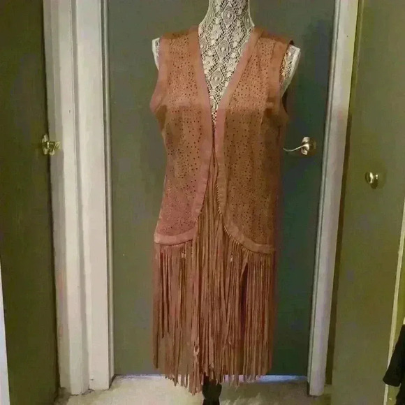 Philosophy Tops - Philosphy faux suede fringe vest sz large